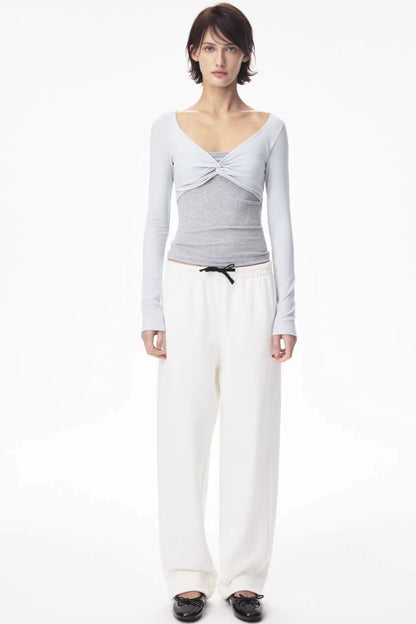 Color-Blocked Knot Design Top