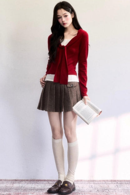 Amber Flow Wool Plaid Skirt