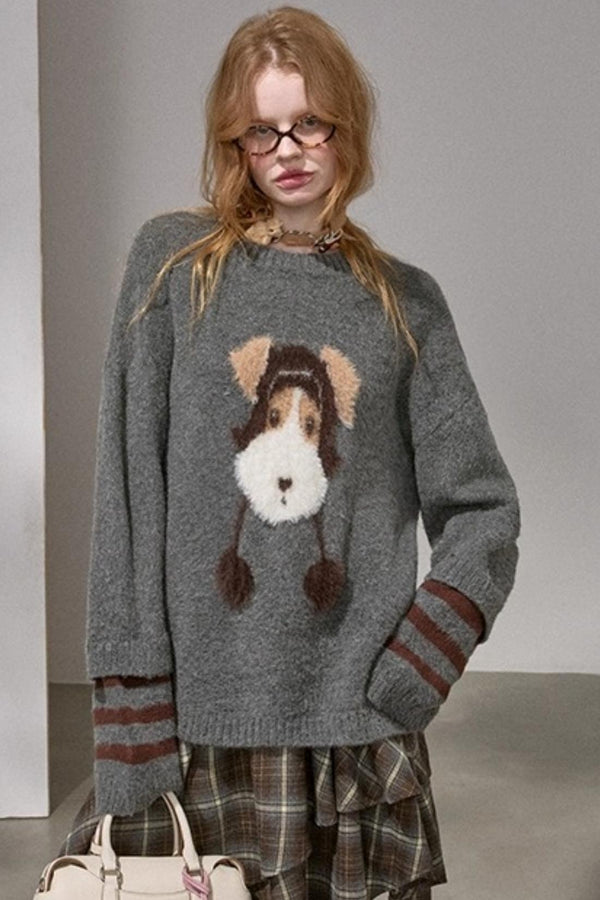 Hat and Puppy Knitted Sweater