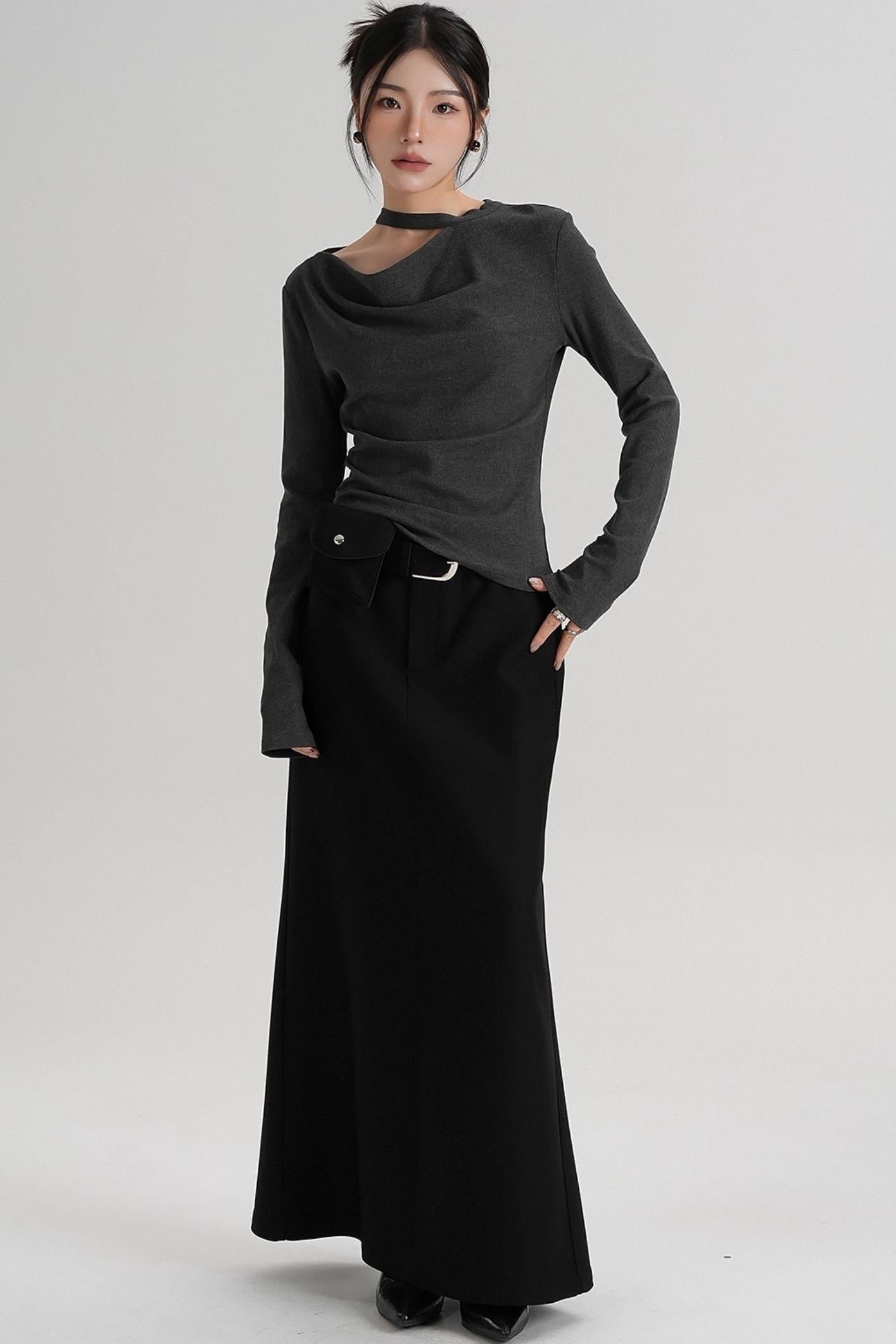 High-End Design Long-Sleeved T-Shirt Top