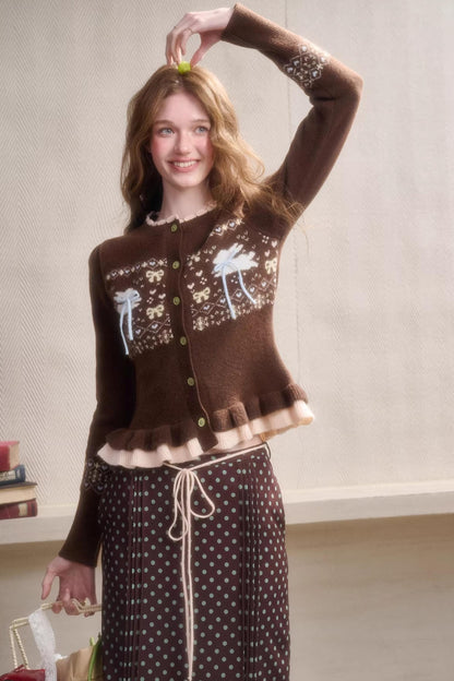 Green Apple Fair Isle Cardigan Top Set-Up