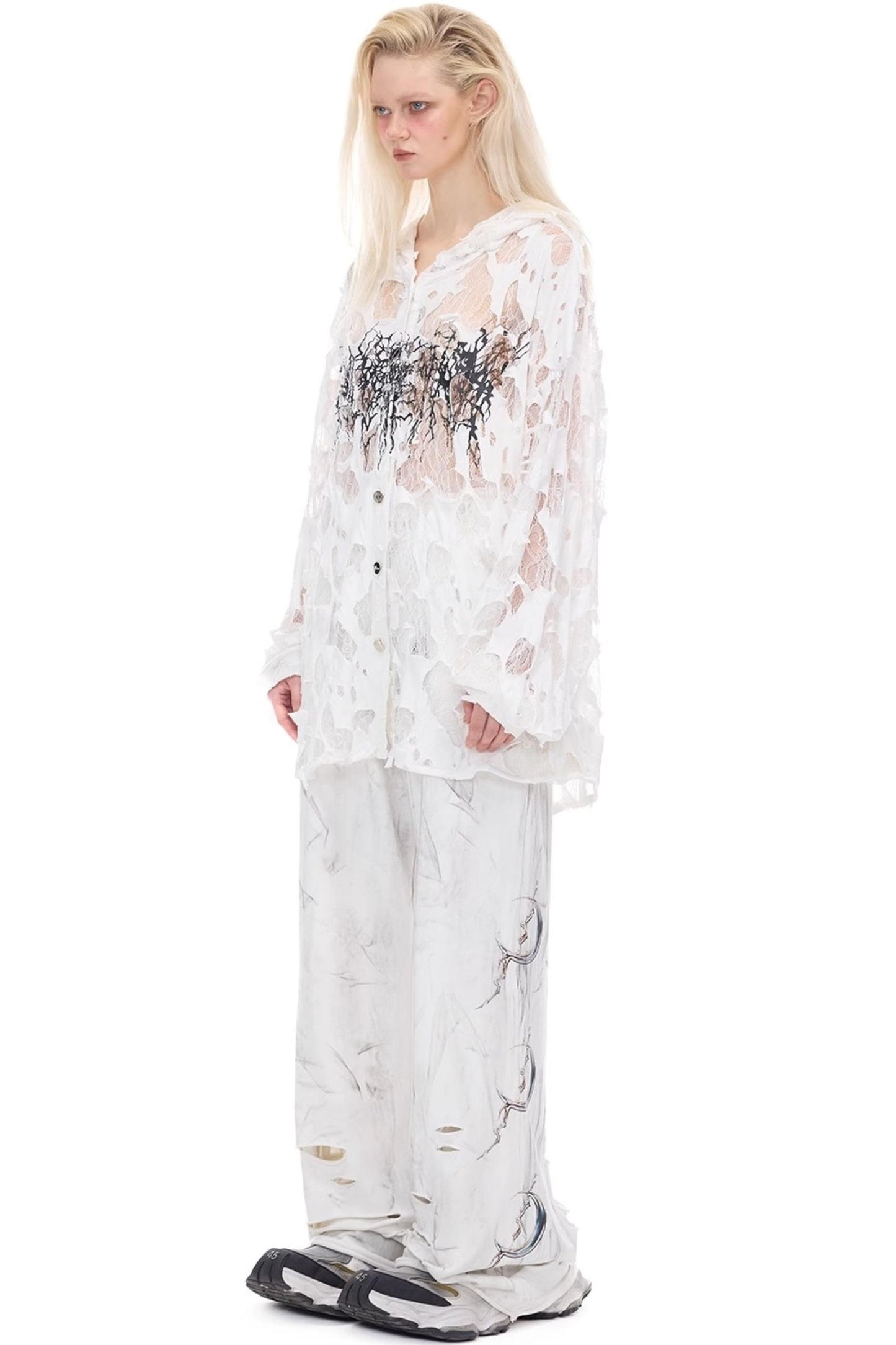 Thorned Lace Hooded Top