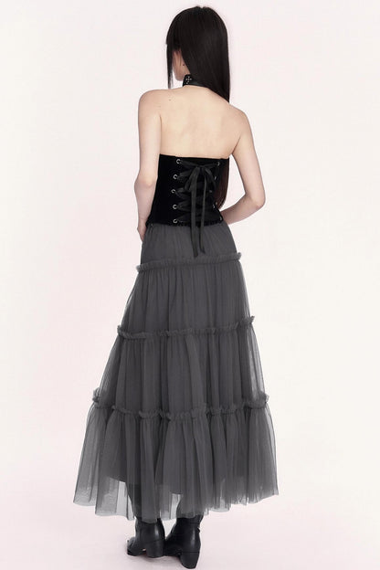 Love Letter Grey Mesh Skirt