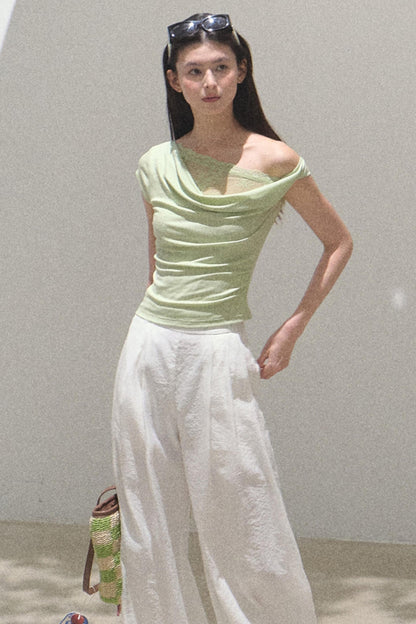 Iridescent Wide-Leg Trousers