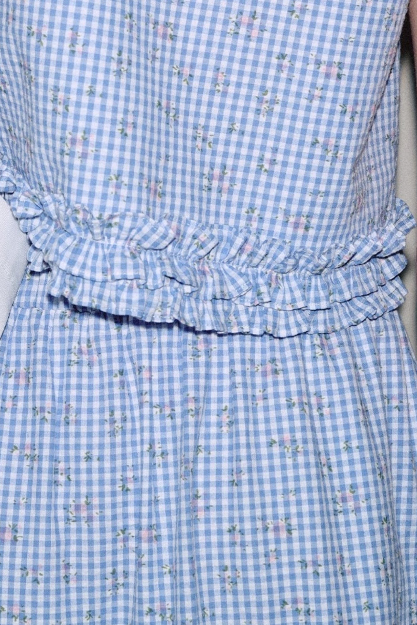 Soft Morandi Floral Frill Vest Skirt Set-Up