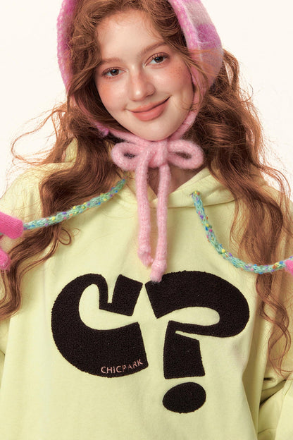 Symbol Print Hooded Sweatshirt