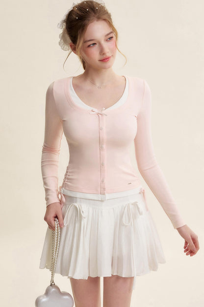 Balletcore Pleated Bow Skirt