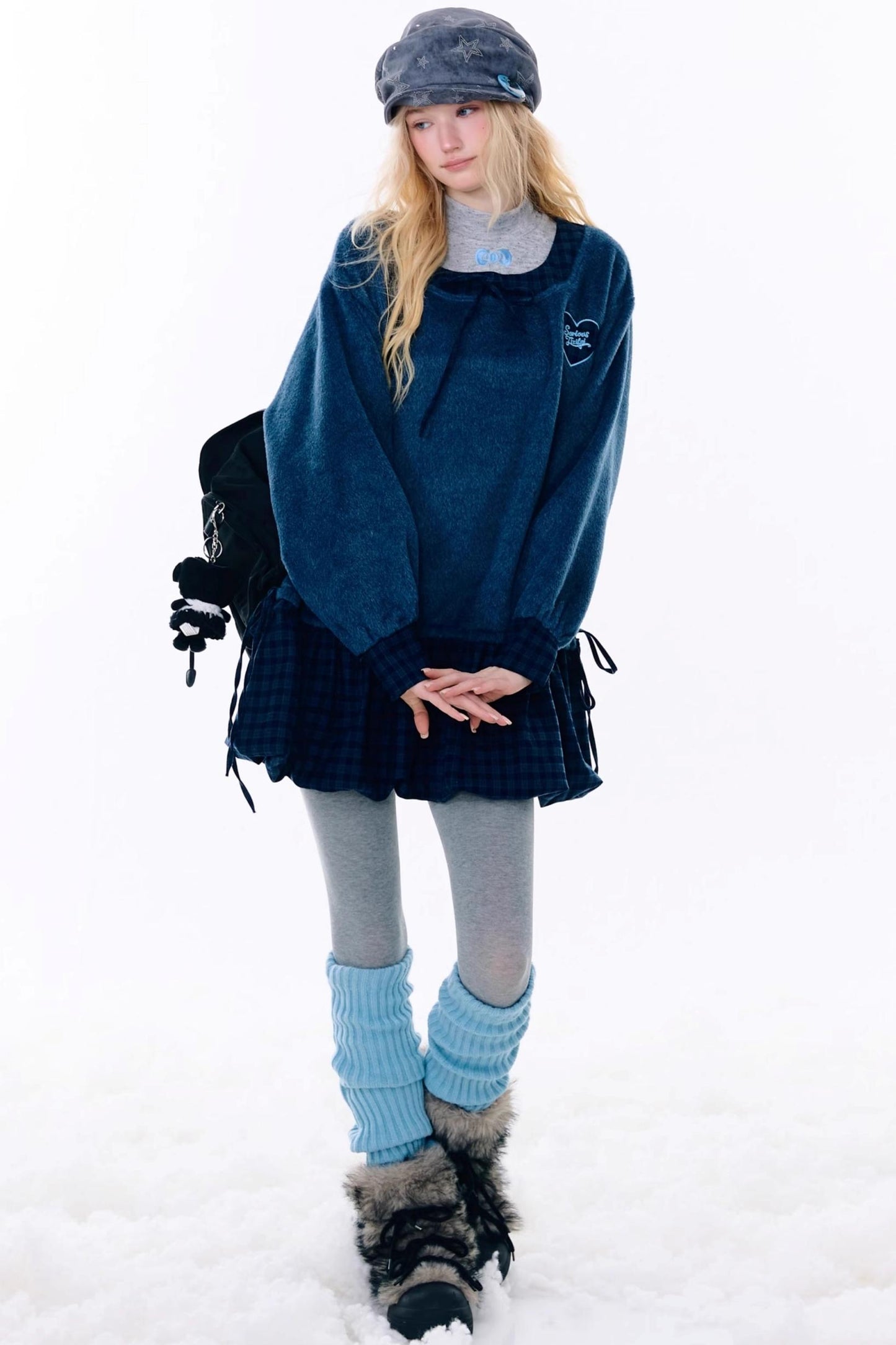 Patchwork Plaid Wool Dress