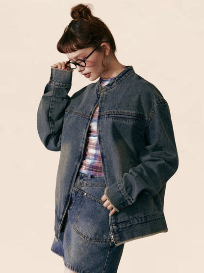 Distressed Loose Fit Jacket