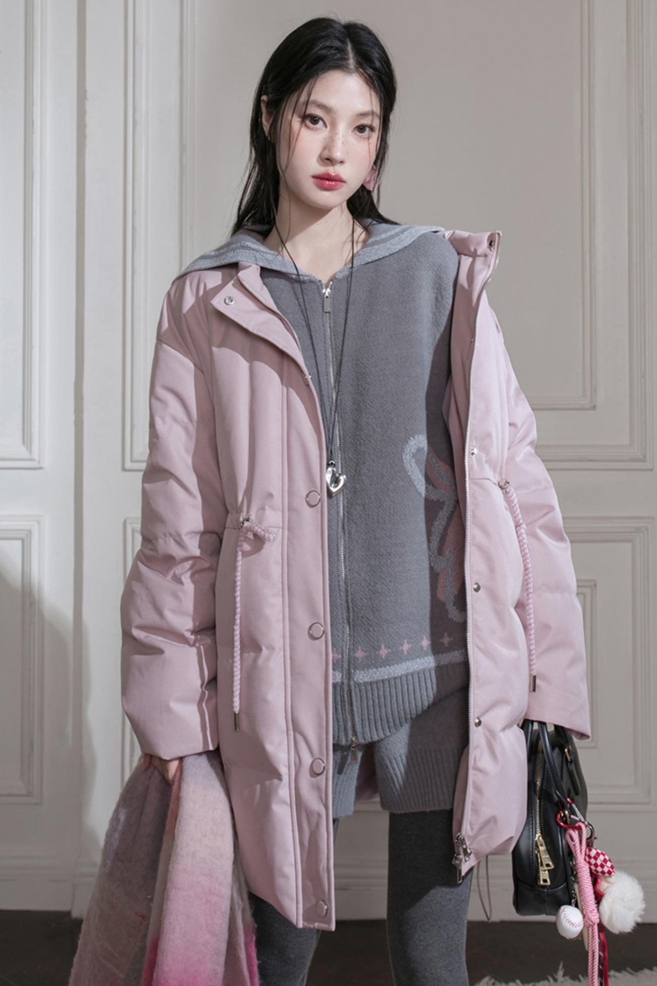 Cloud Gray Collar Knitwear Set