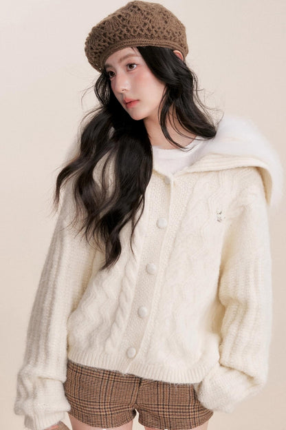 Winter Faux Patchwork Cardigan