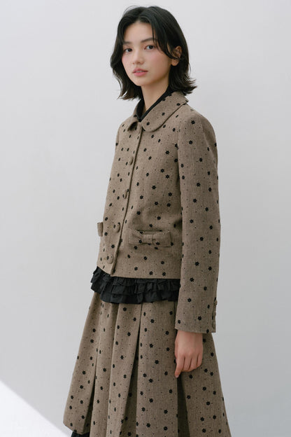 Elastic Pleated Skirt Suit Set-Up