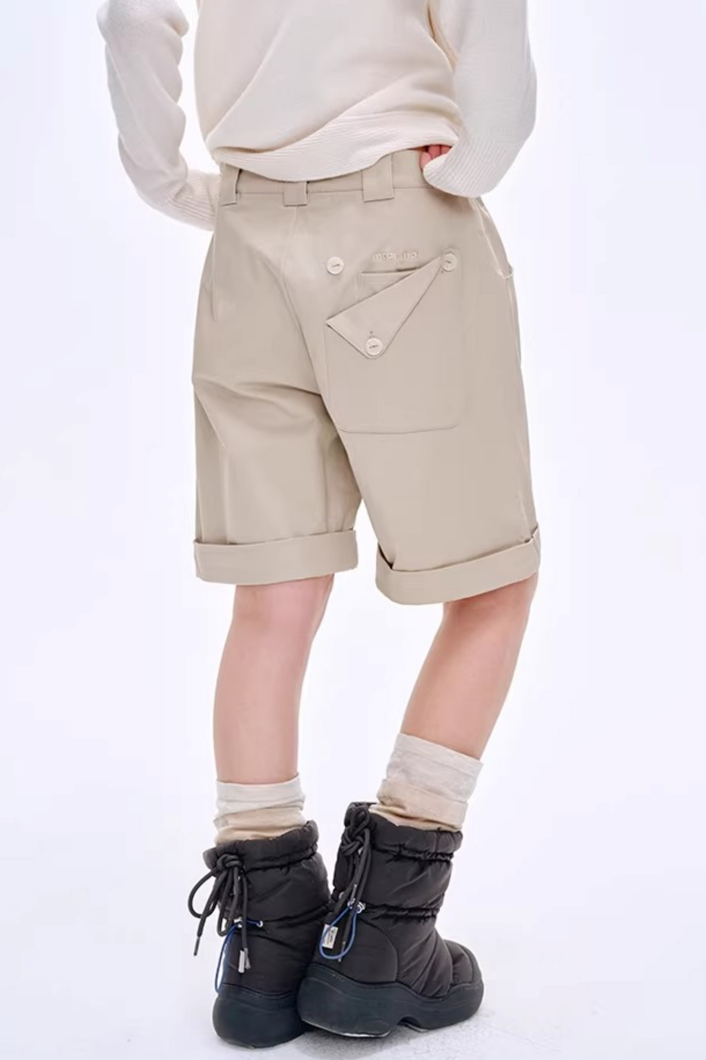 High-Gloss Two-Tone Slouch Socks