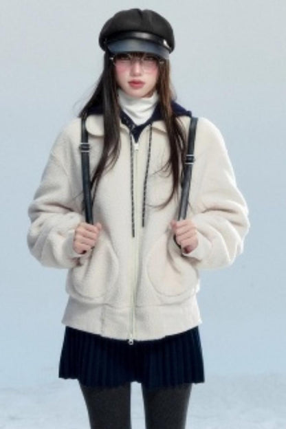 Japanese Retro Lamb Wool Jacket