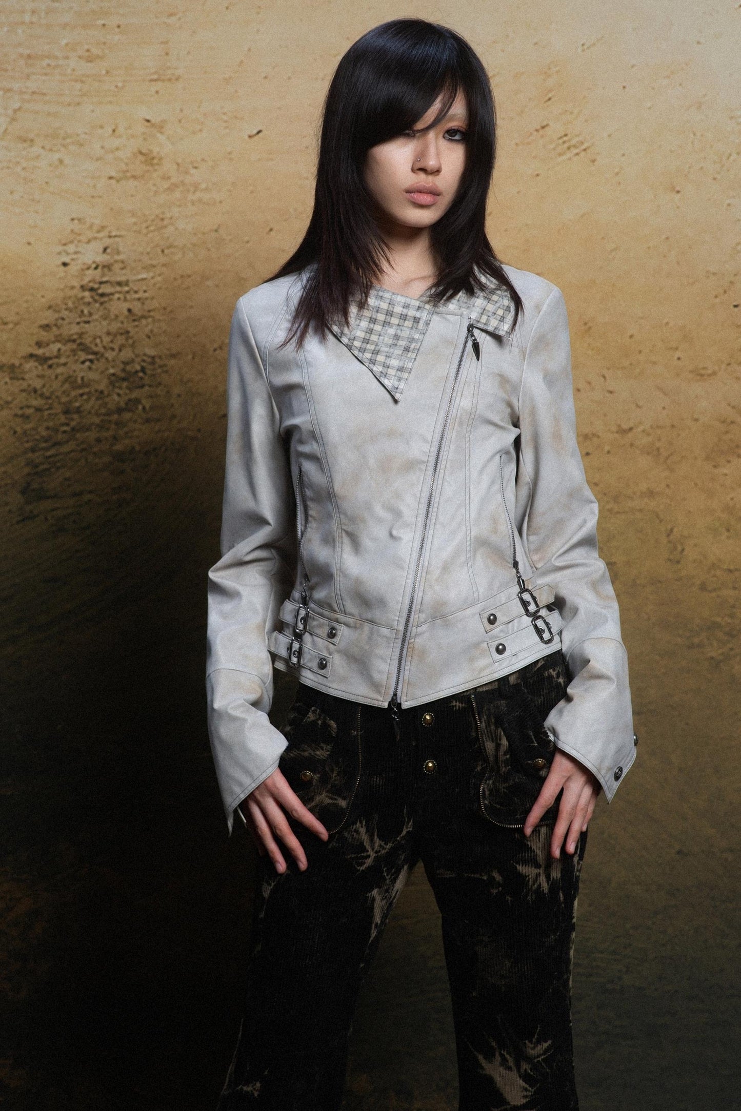 Short Length Vintage Leather Jacket