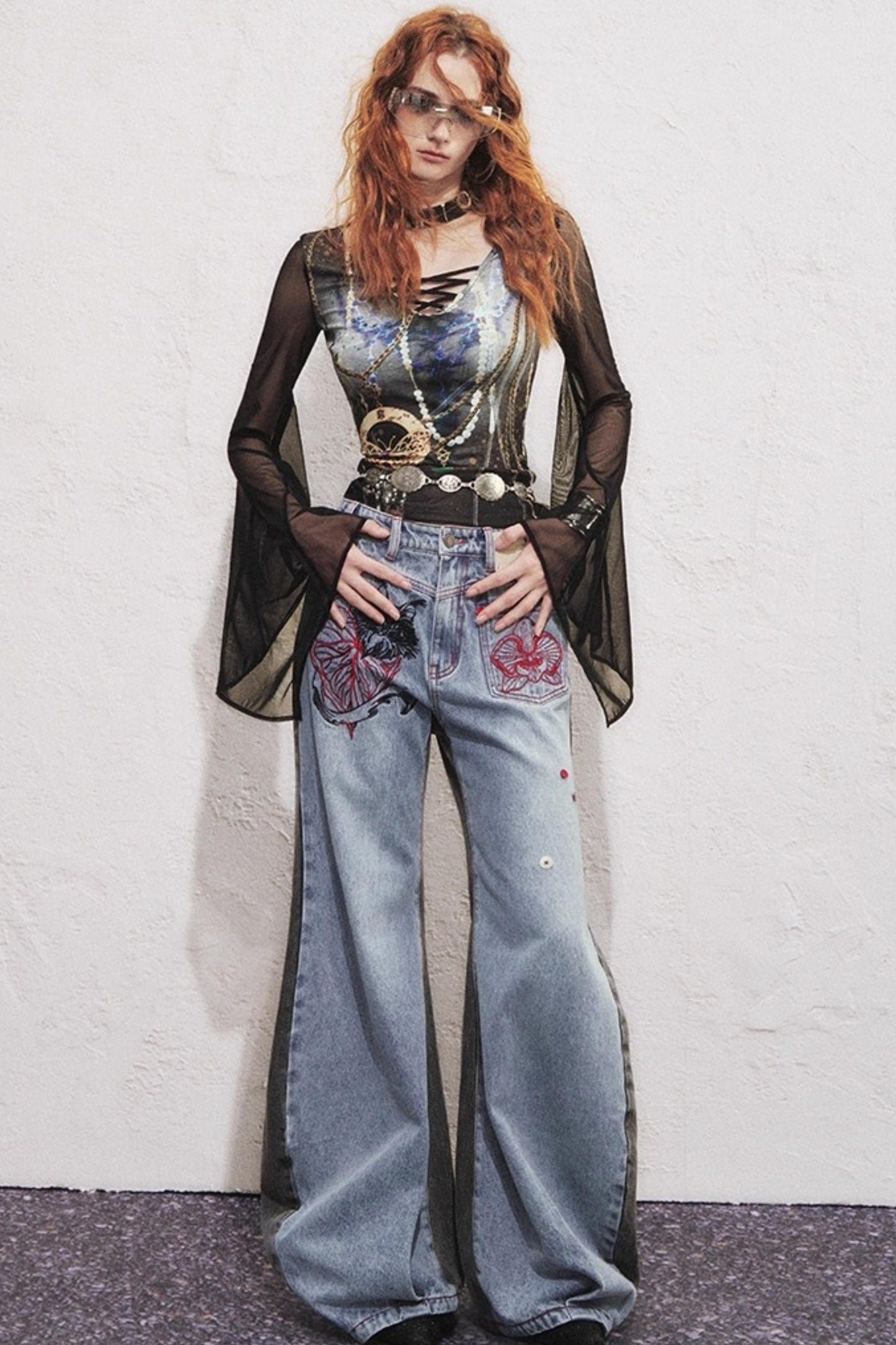 Asymmetrical Sickle Jeans