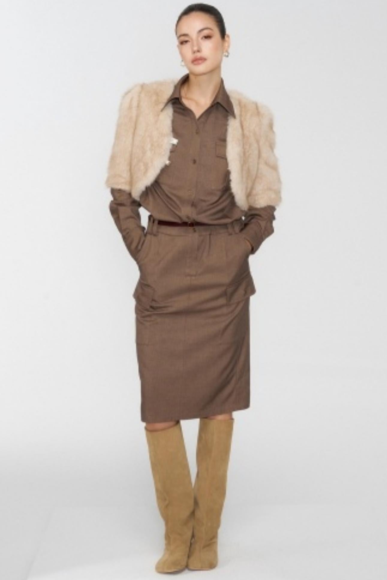 Temperament Shoulder Autumn Fur Jacket