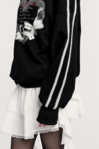 Sports Hooded Top & Skirt Set-Up