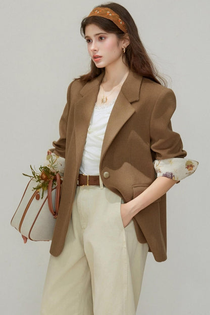 Jacquard Woolen Coat