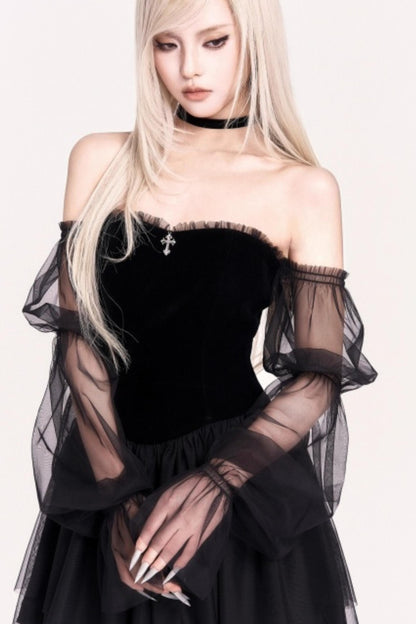 Velvet Waist Slimming Exquisite Dress