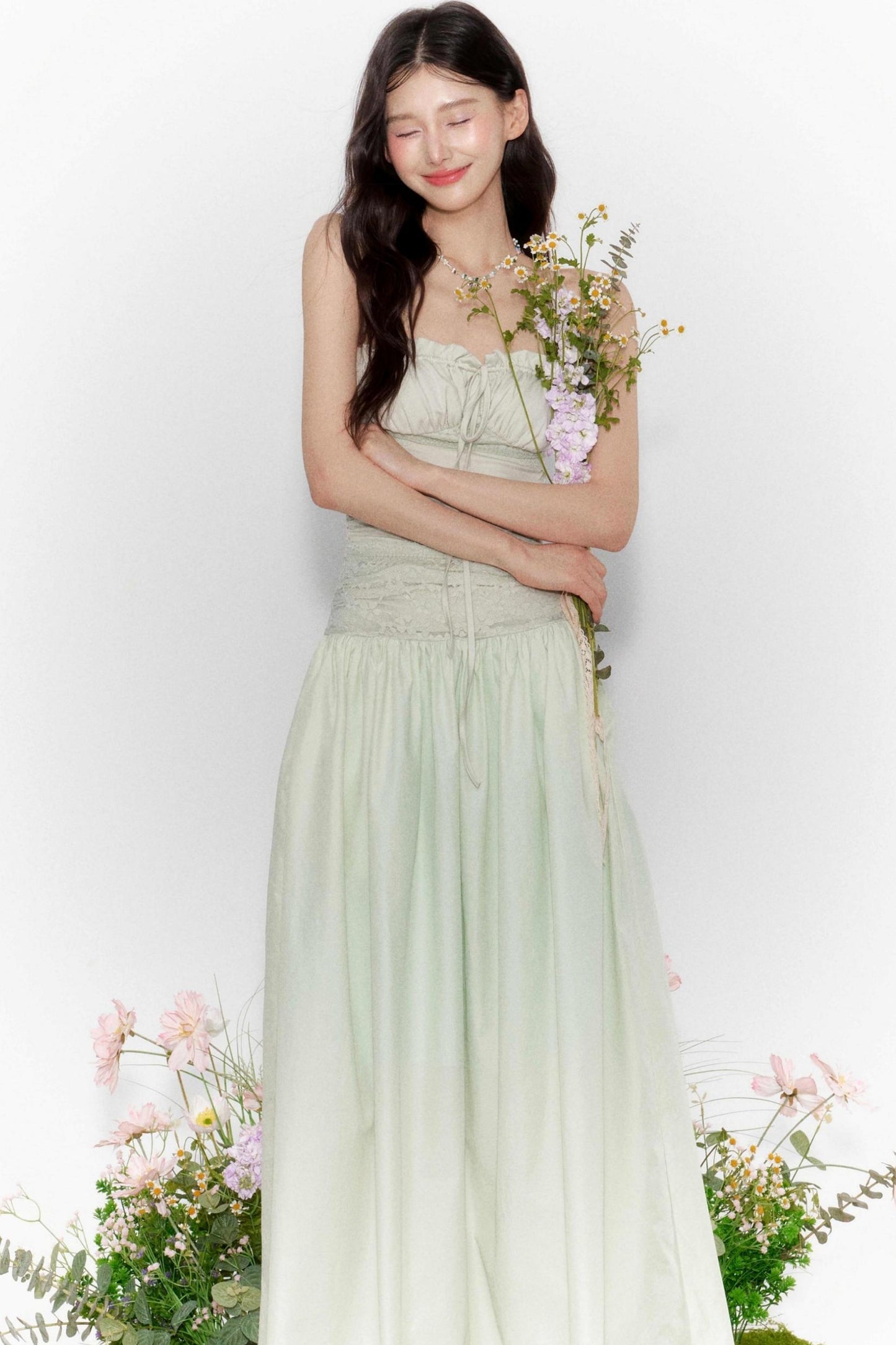 Island Lace-Up Halter Dress