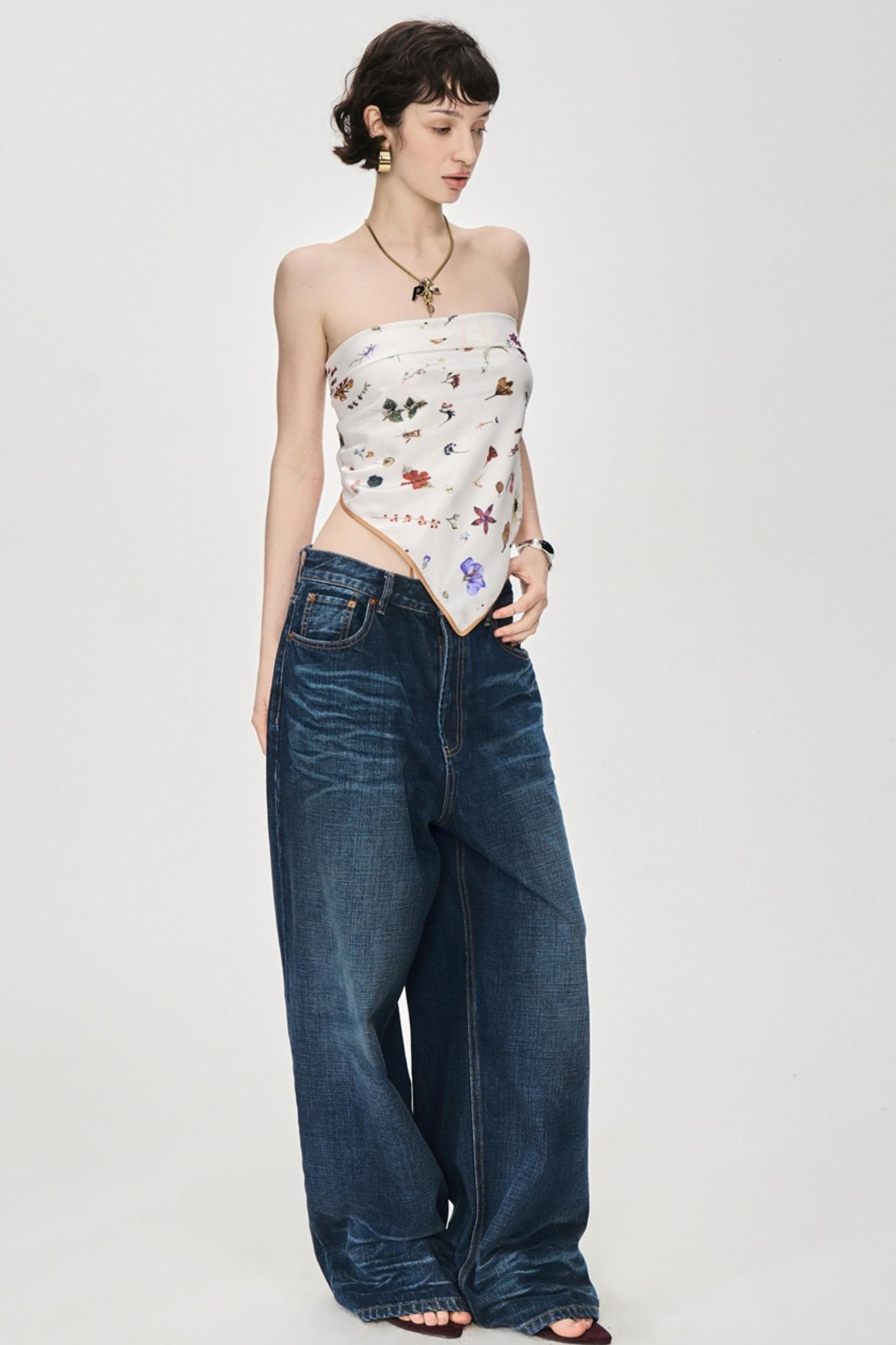 Textured Denim Jeans