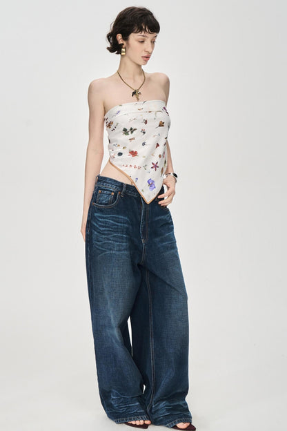 Textured Denim Jeans