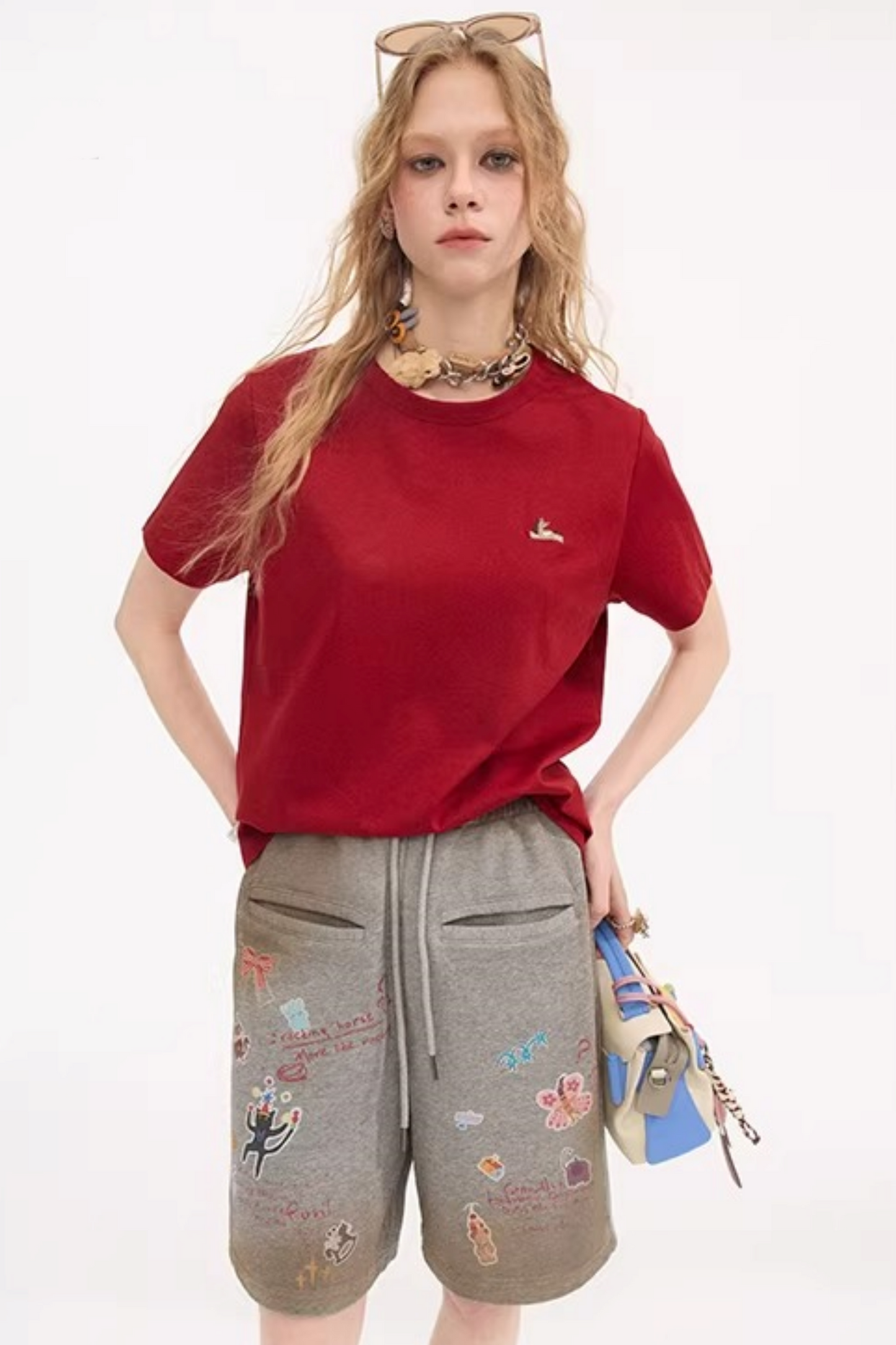 Cartoon Animal Distressed Pants