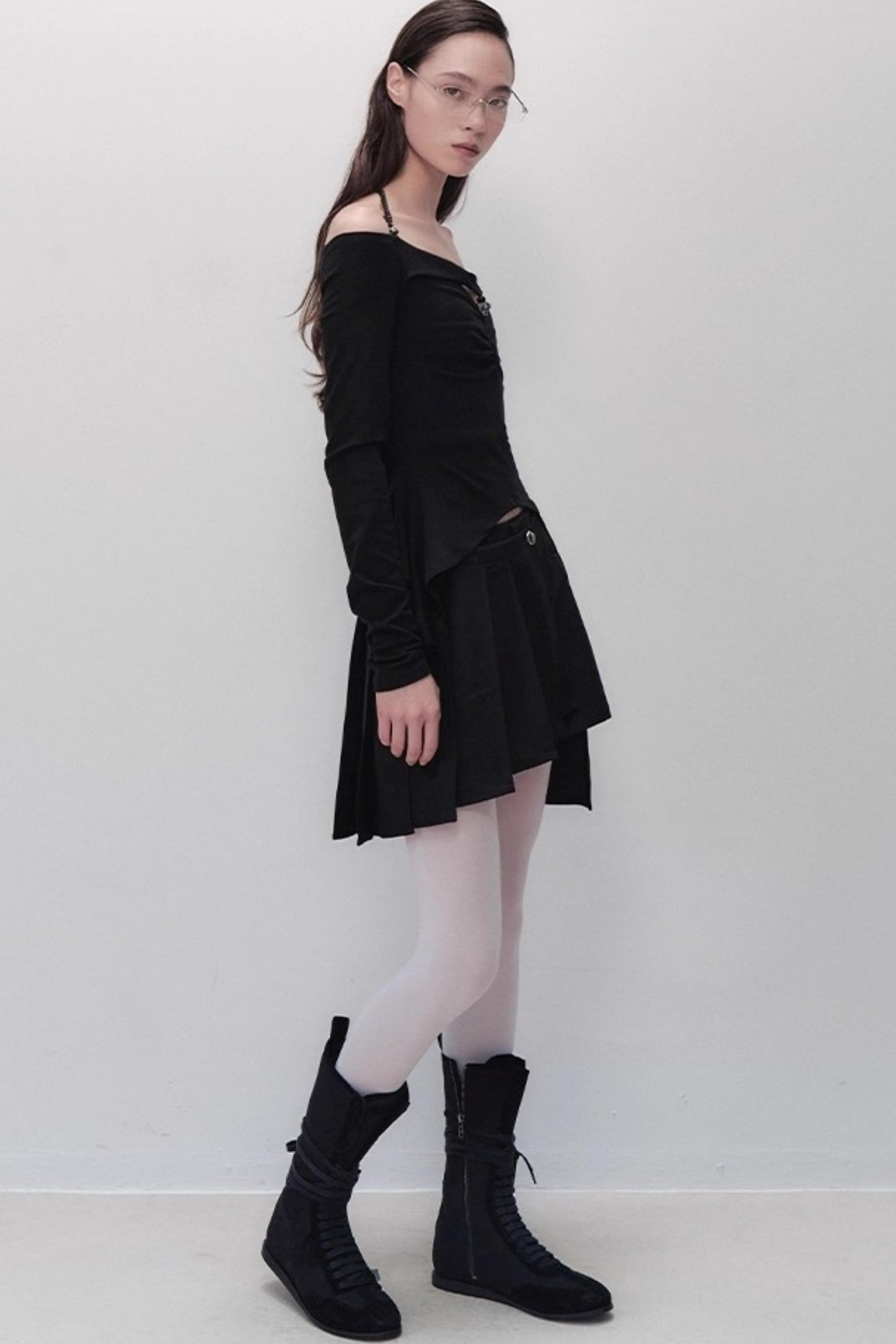 Yuan Shadow Pleated Shorts Skirt