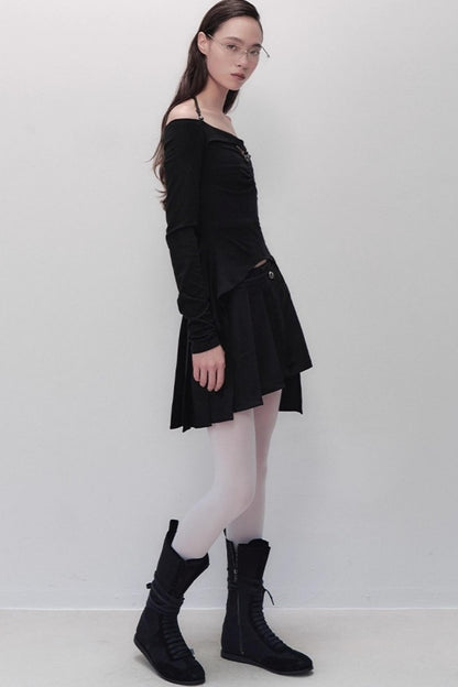 Yuan Shadow Pleated Shorts Skirt