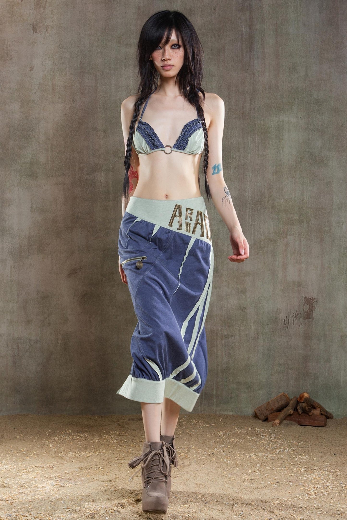 Colorful Punk Ruffle Bikini