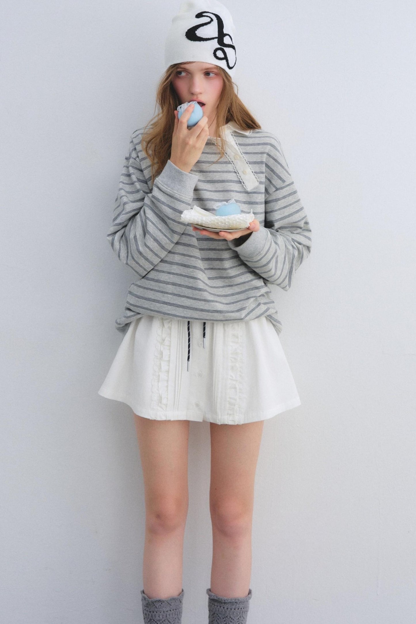 Lace Trim Patchwork Skirt