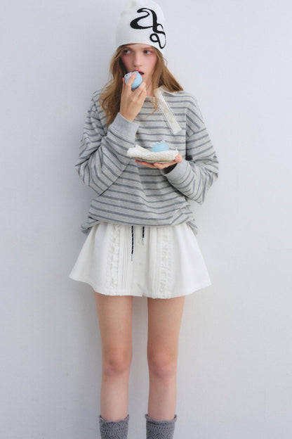 Lace Trim Patchwork Skirt