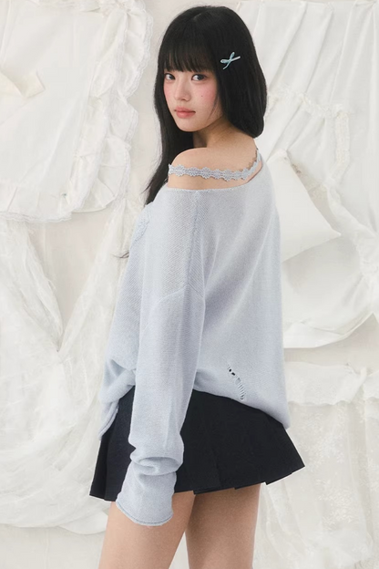 Jacquard Off-Shoulder Blouse