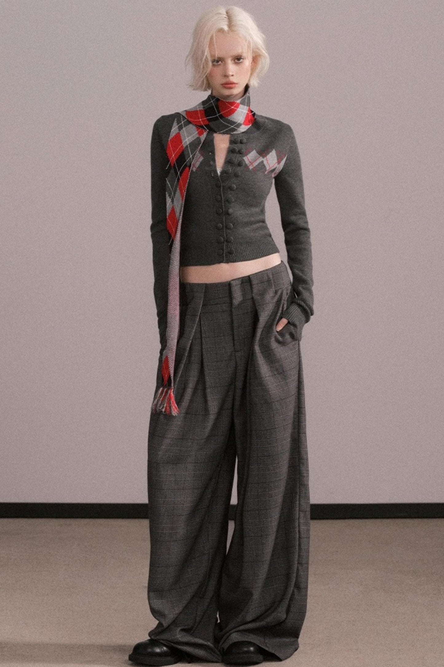 Slim-Fit Quilted Knit Sweater Set