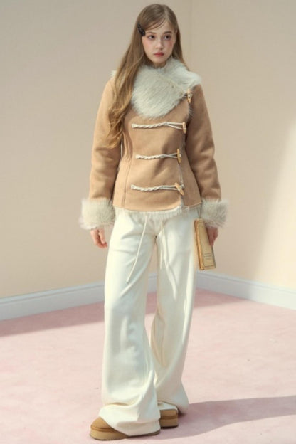 Vintage Suede Fleece Winter Jacket