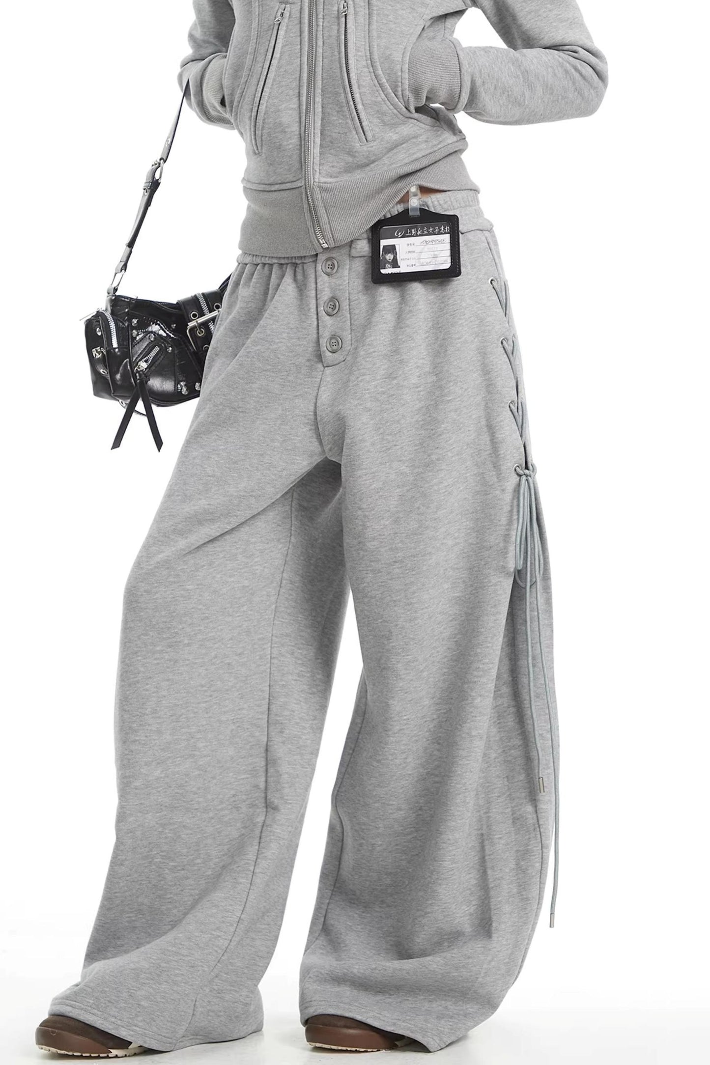 Korean Fur Collar Hooded Jacket Set-Up