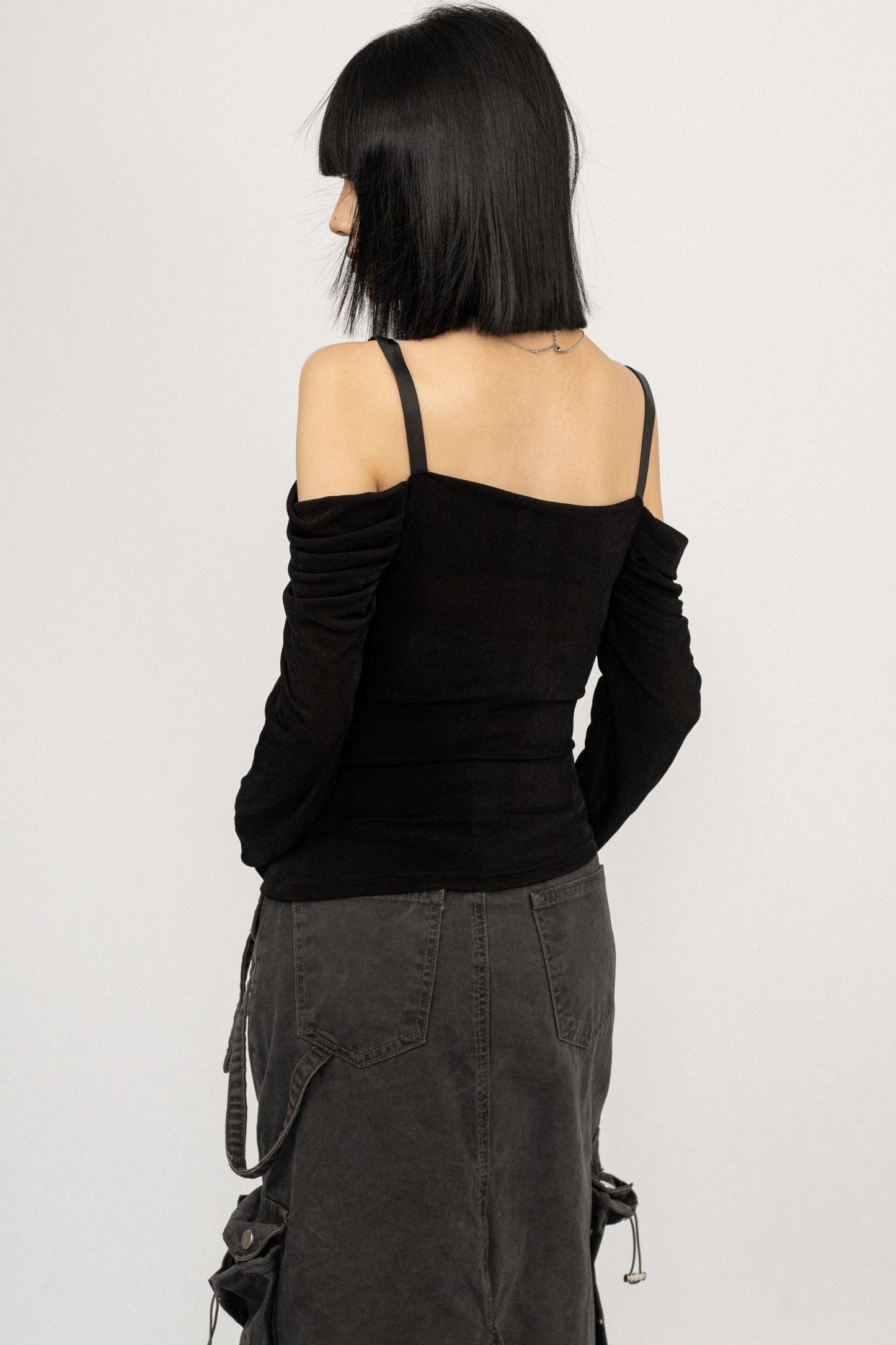 Swing Collar Mesh T-Shirt