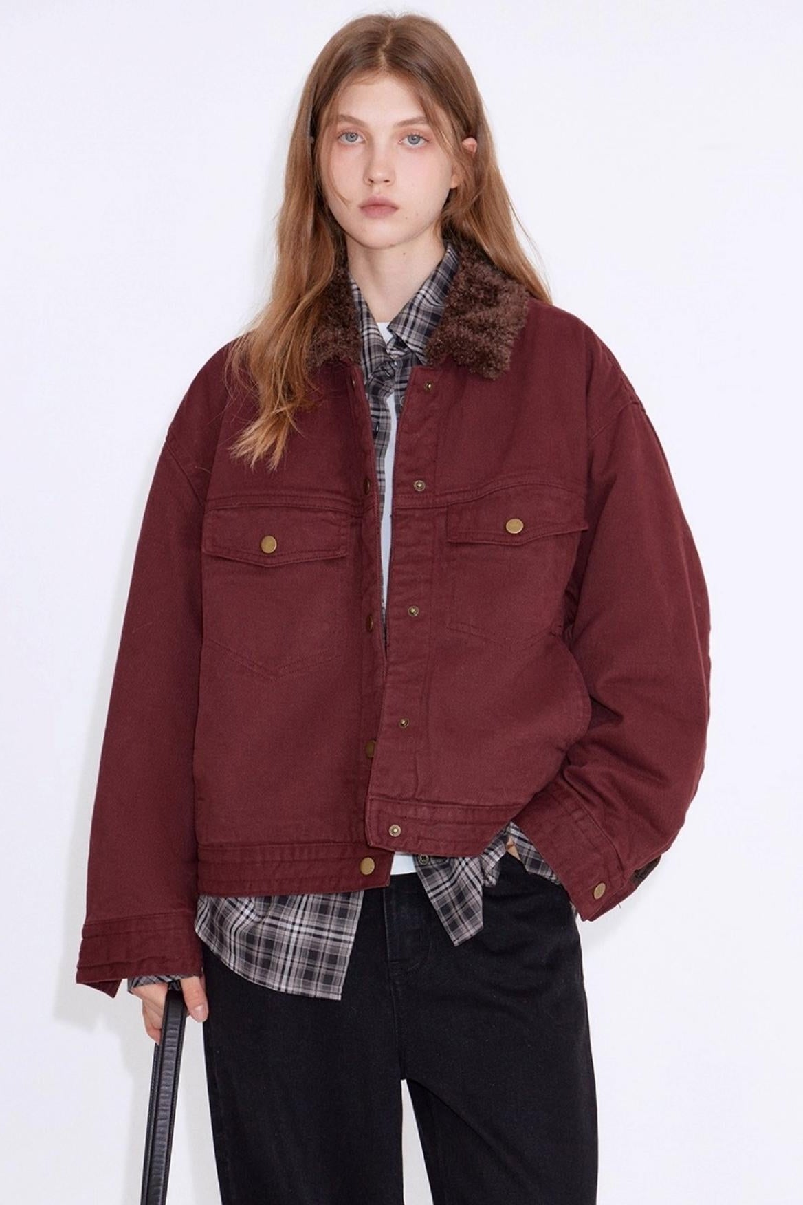 Cherry Vintage Red Cotton Jacket