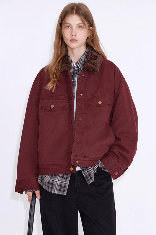 Cherry Vintage Red Cotton Jacket
