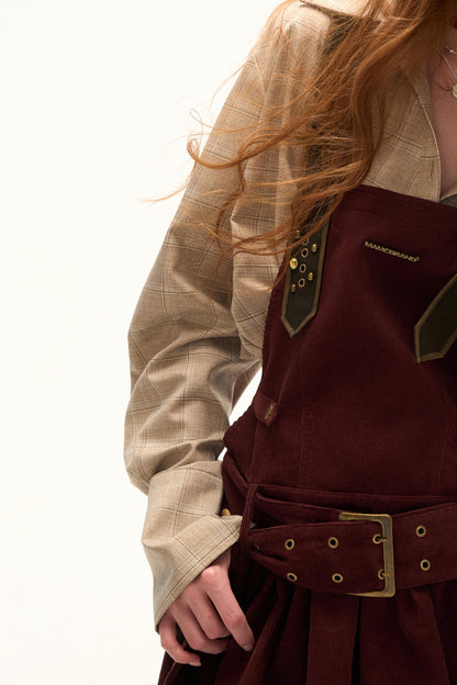 Sweet Corduroy Suspender Dress