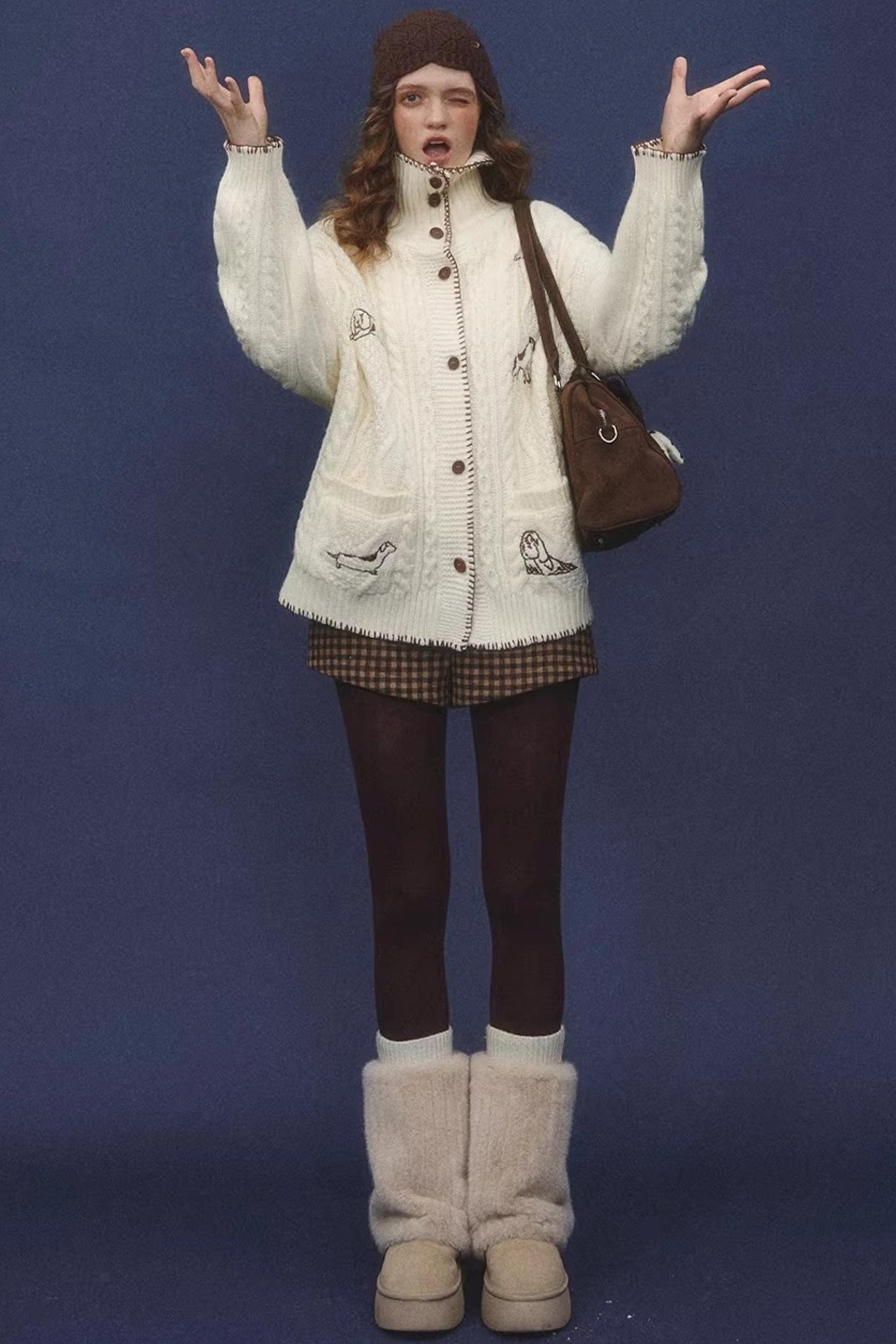 First Snow Embroidered Knit Jacket