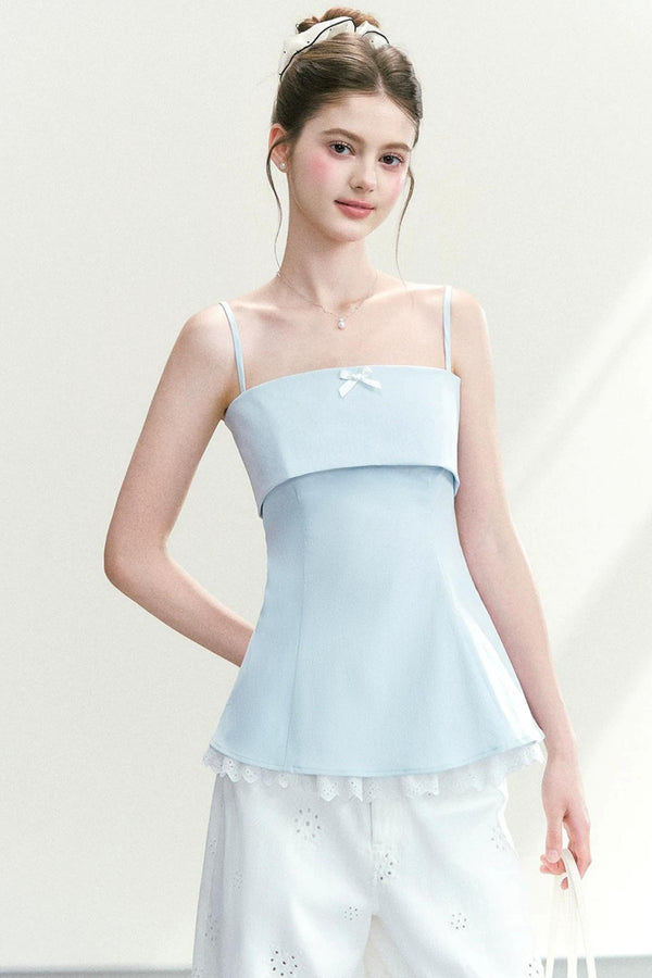 Lace Bow-Tie Camisole Top Set-Up
