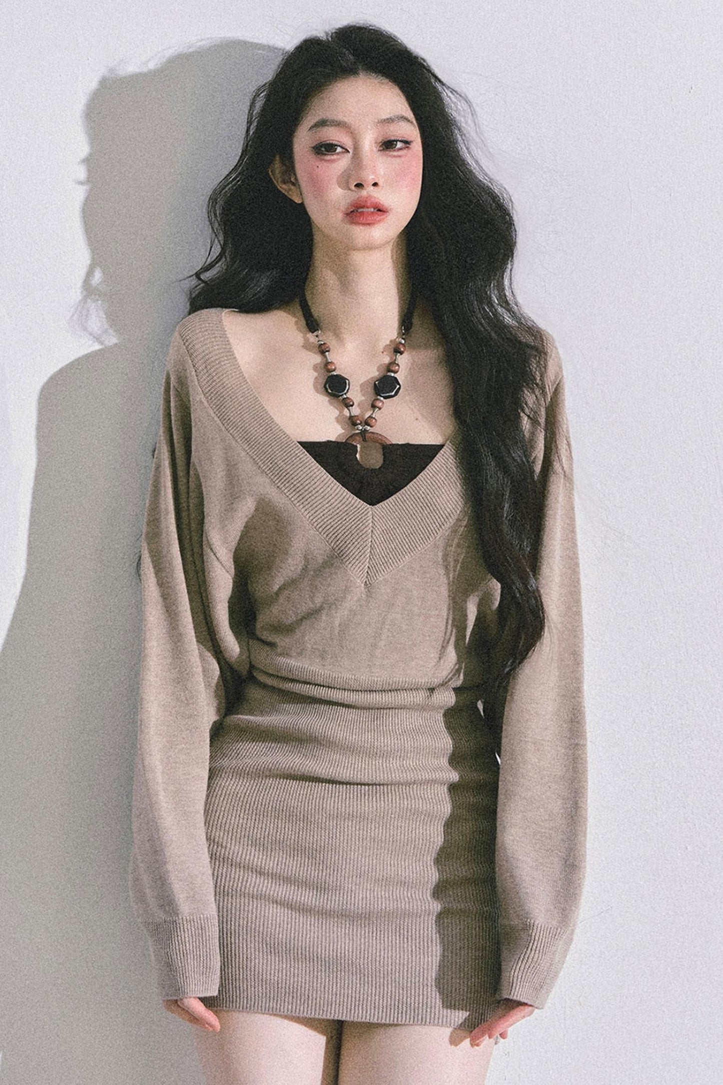 Gold Wisdom French Knitted Dress Set-Up