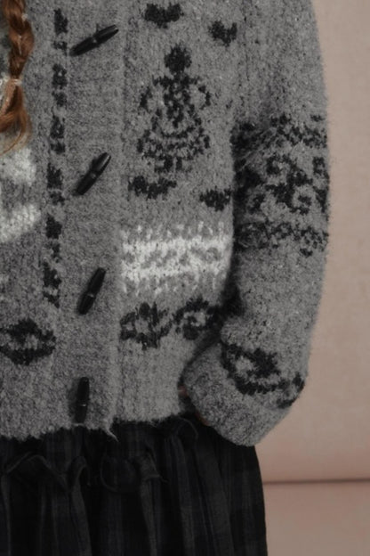 Retro Collegiate Knitted Cardigan