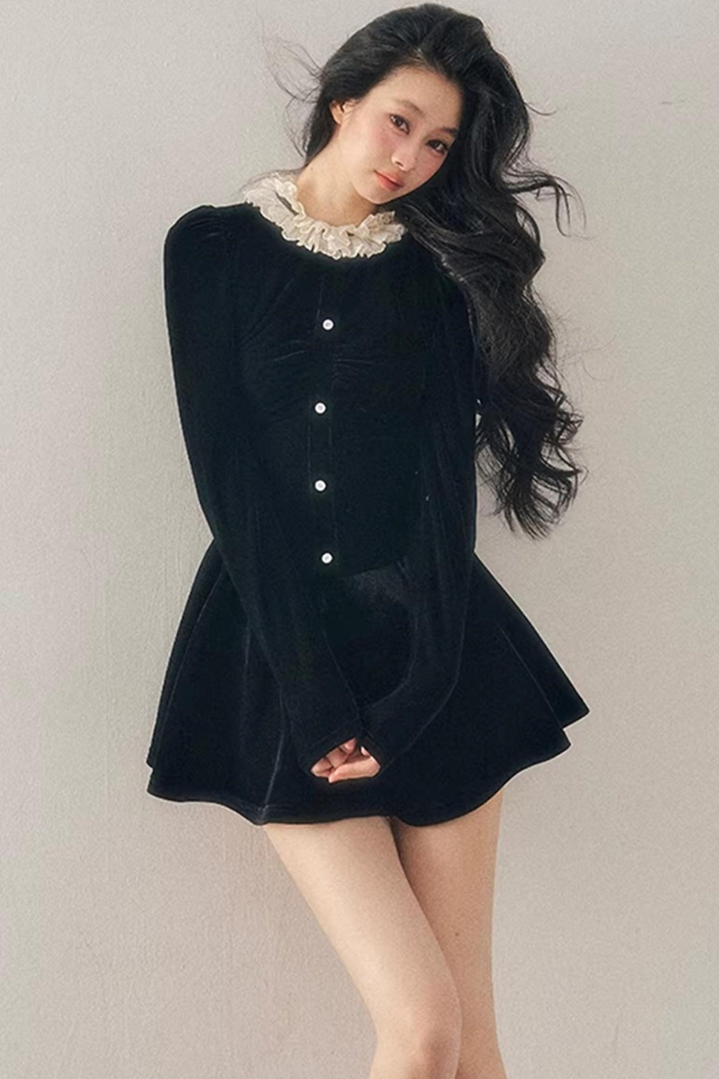 Ruffled Lace Winter Dress