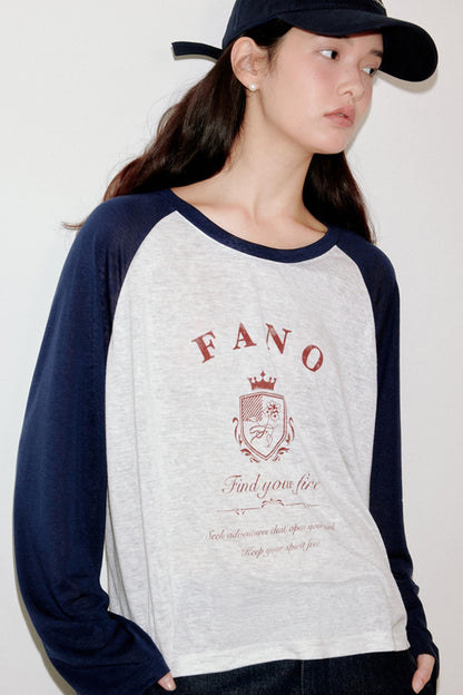 Niche Badge Raglan Sleeve Printed T-Shirt