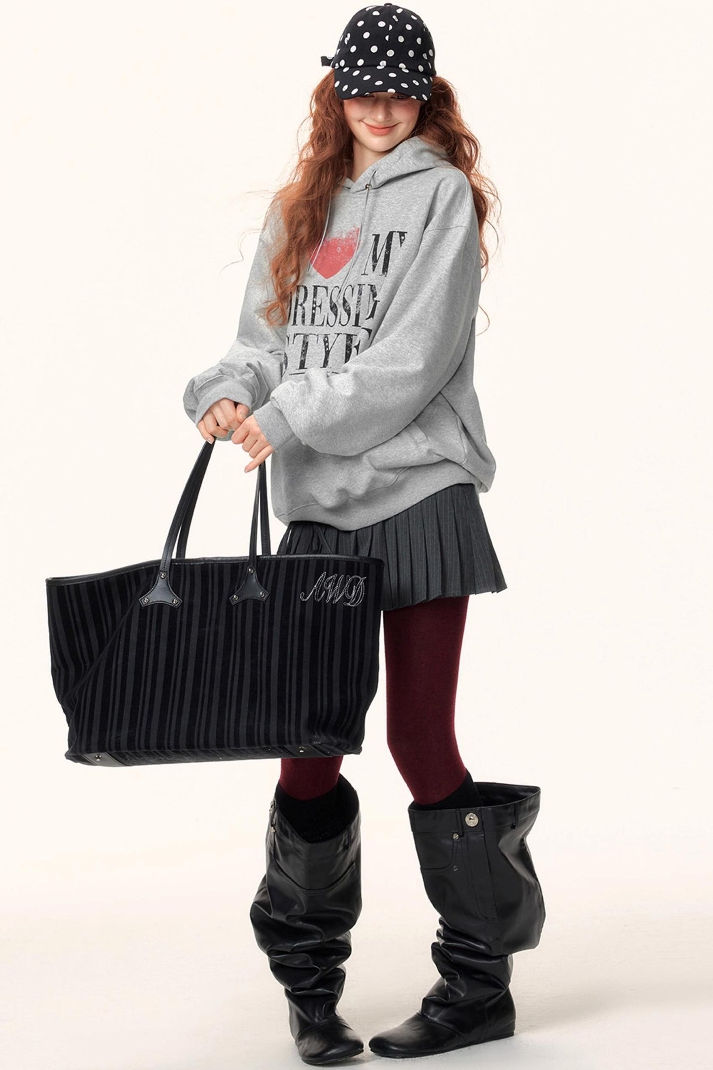 Diamond-Embellished Hooded Sweater