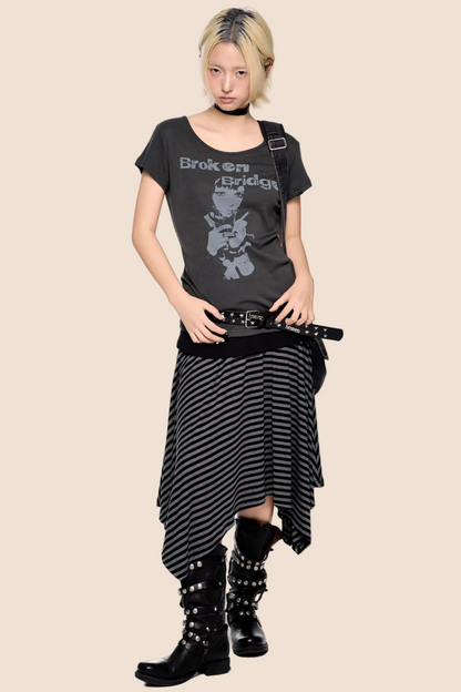 Letter Pattern Retro Top