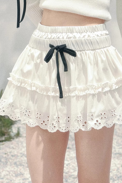 Spring White Half-Skirt